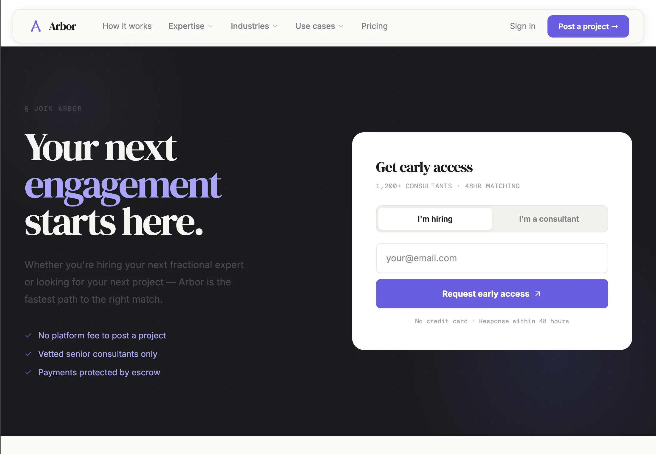 Arbor consultant application flow