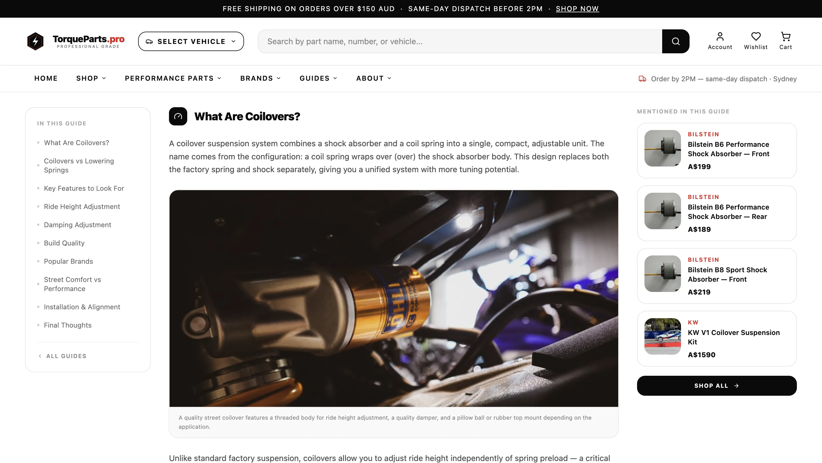 TorqueParts.pro shopping cart and order summary flow