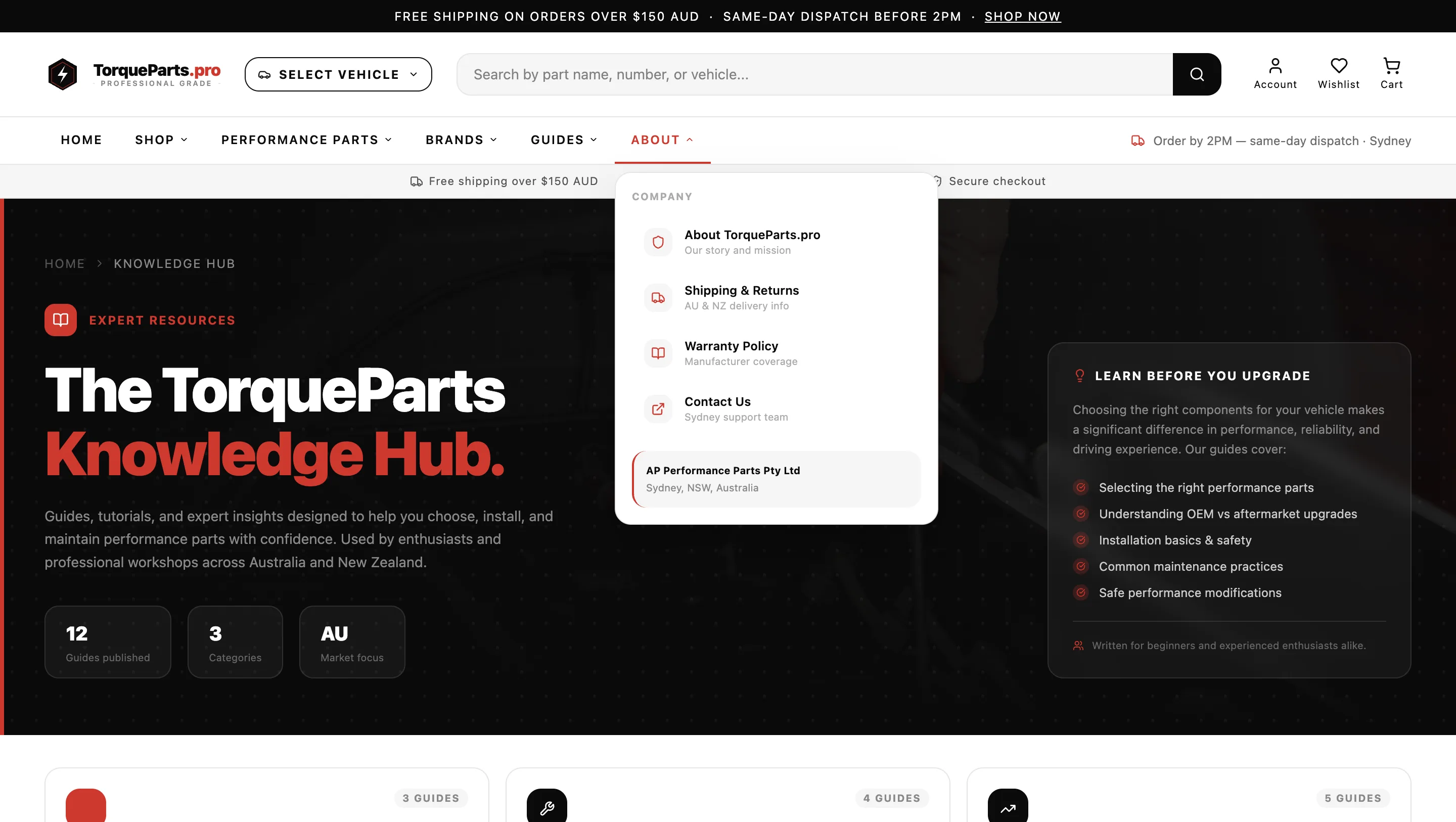 TorqueParts.pro mobile marketplace navigation and layout