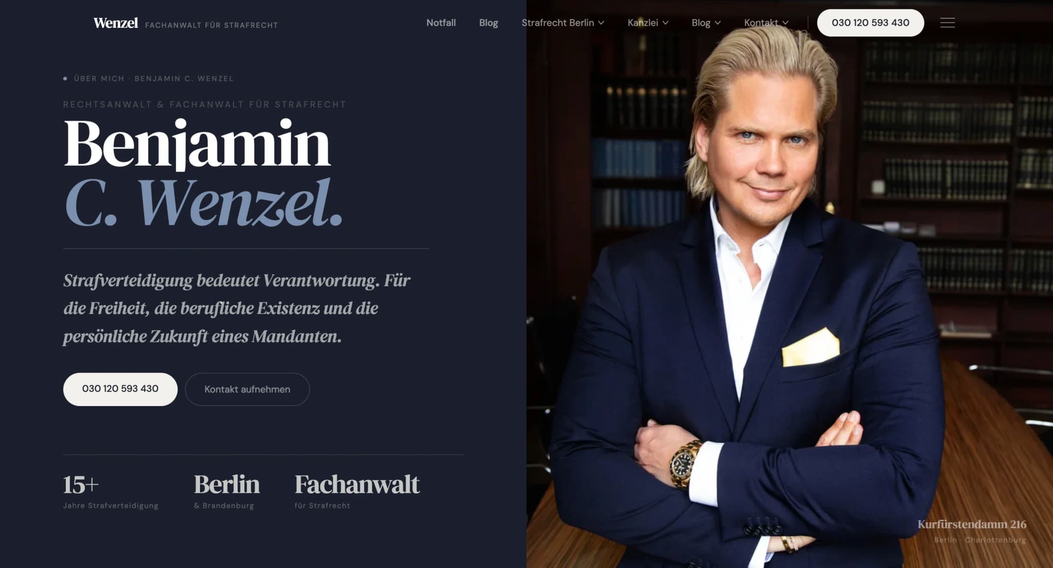 Legal-tech criminal defense platform for Benjamin C. Wenzel in Berlin