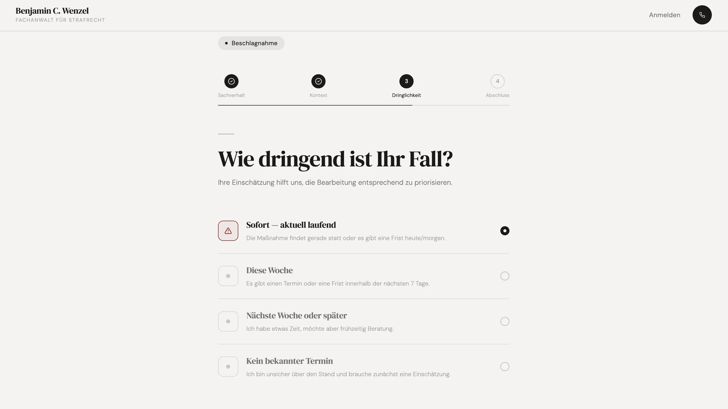Internal case workflow and operational workspace inside the Wenzel platform