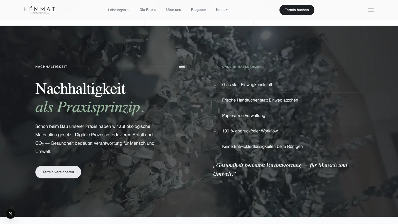 Treatment overview page with calm medical content hierarchy
