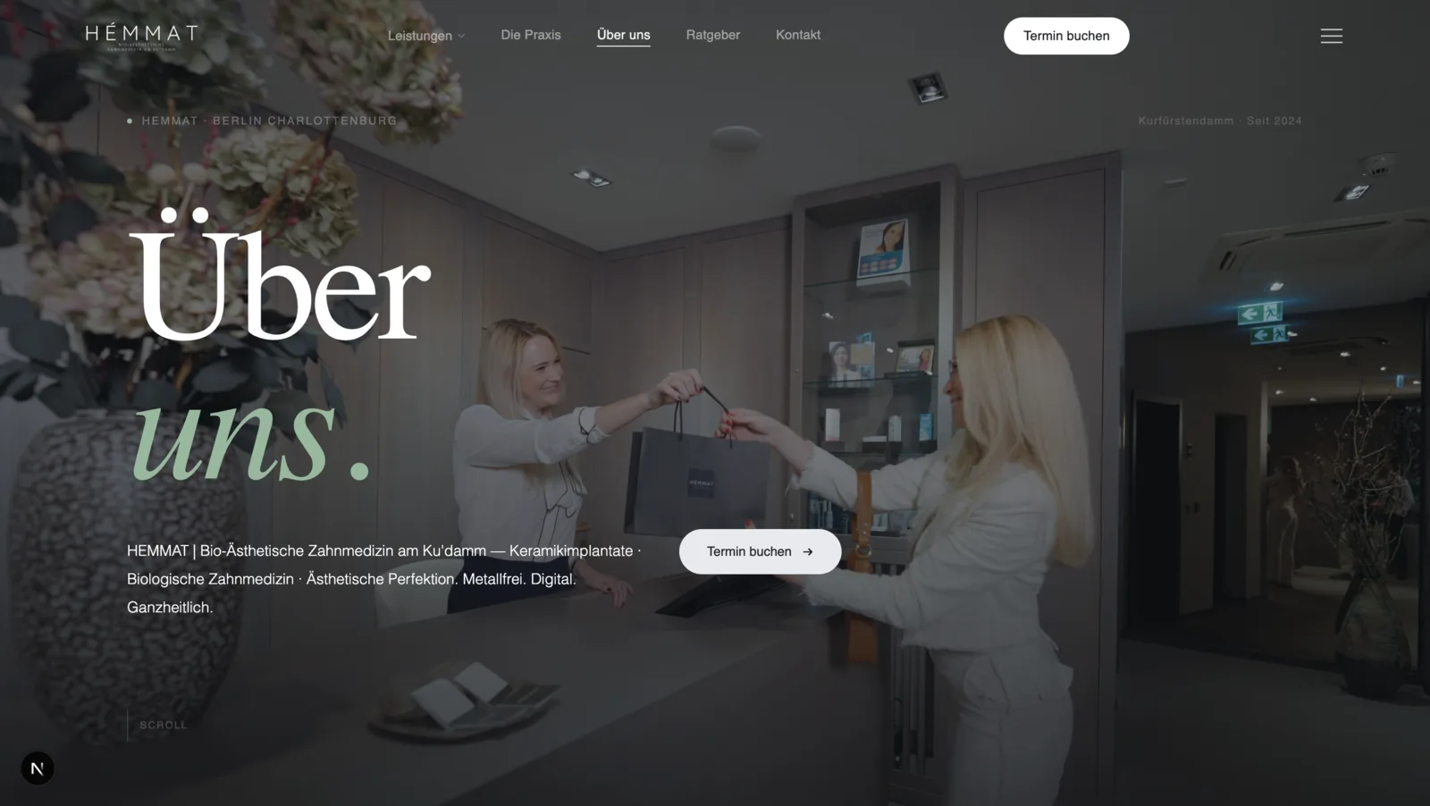 Dental website section presenting treatment categories