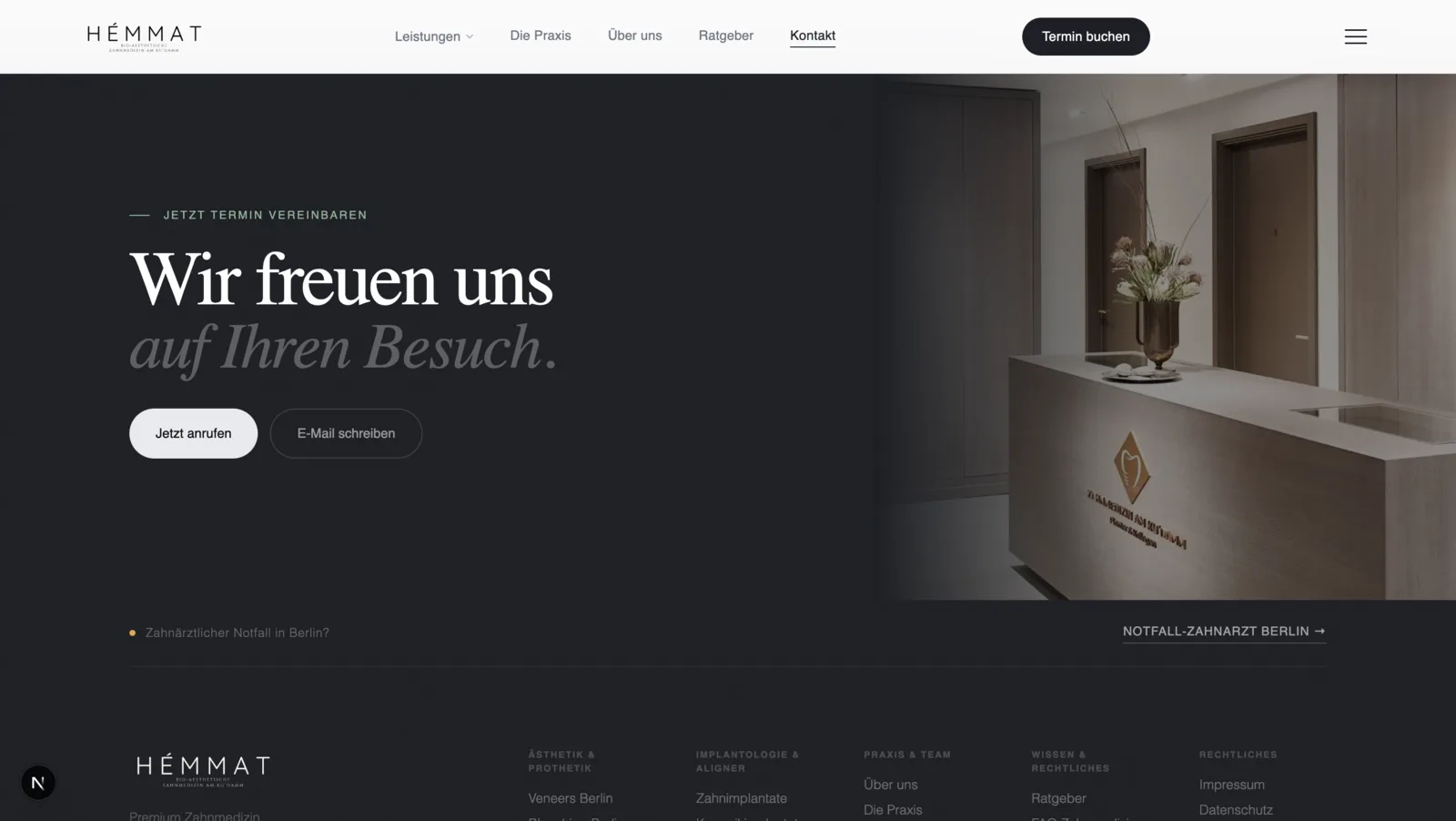 Patient-first page layout for biological dentistry services