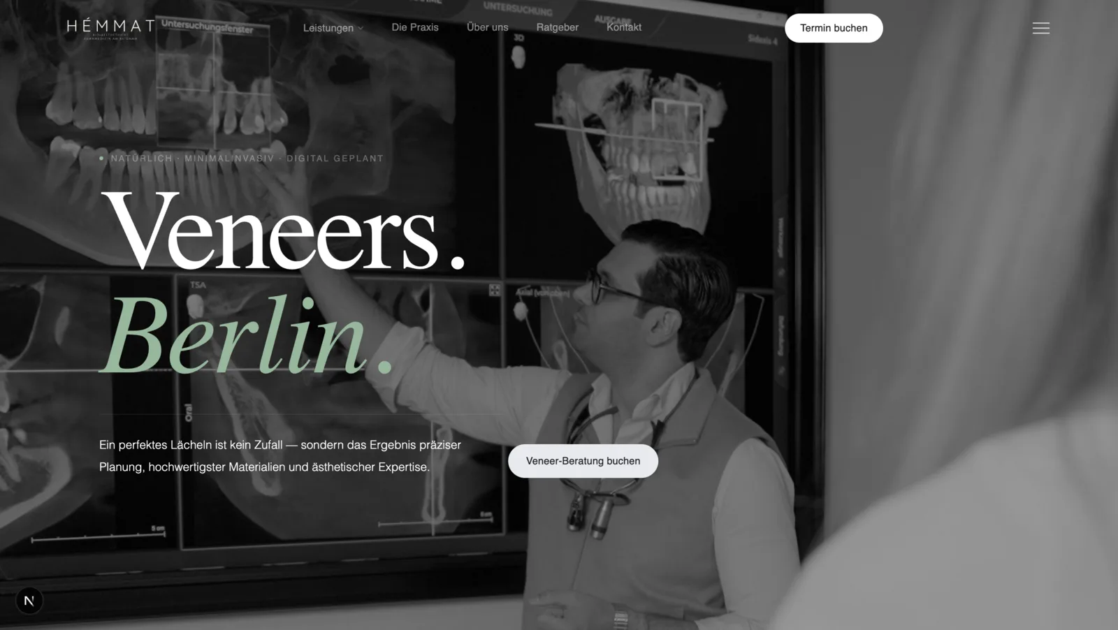 Aesthetic dentistry landing page with soft premium geometry