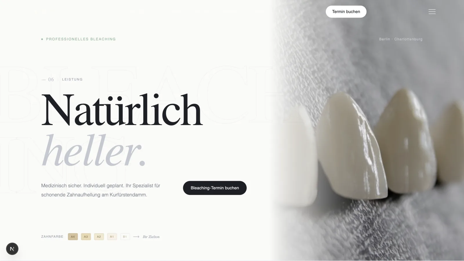 Patient conversion touchpoint with contact-focused layout