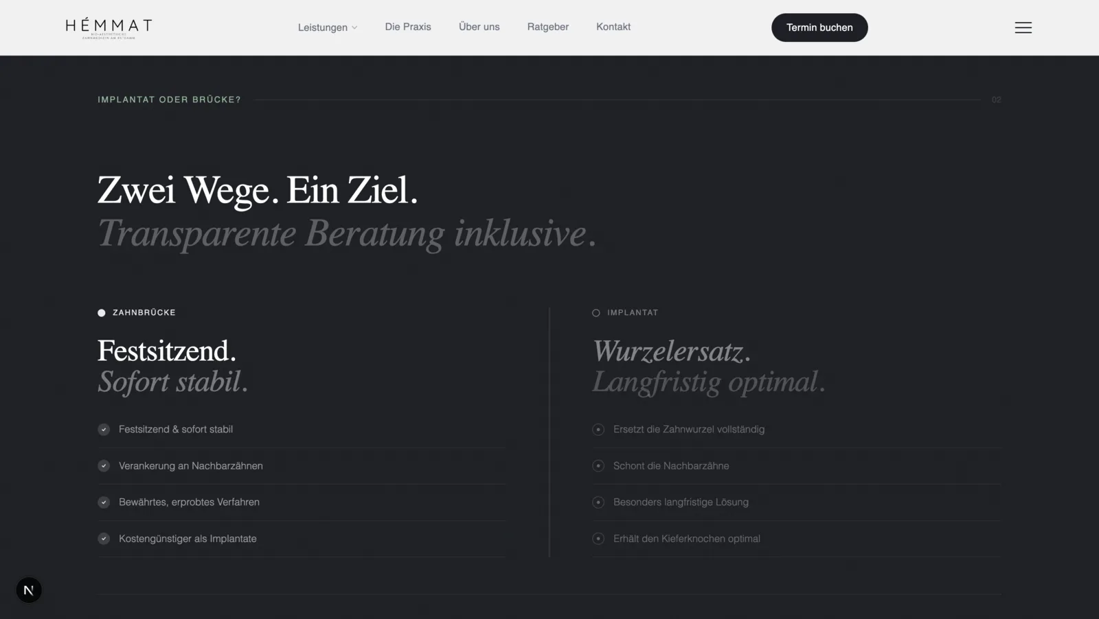 Premium practice page with medical authority and calm design