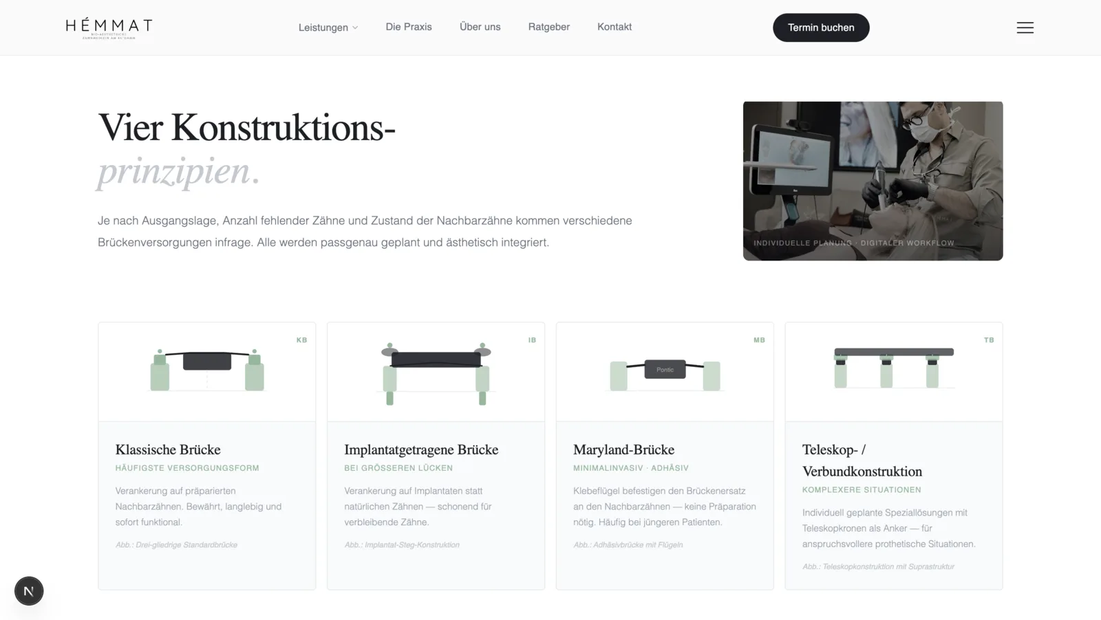 Patient information section for veneers and implant treatments