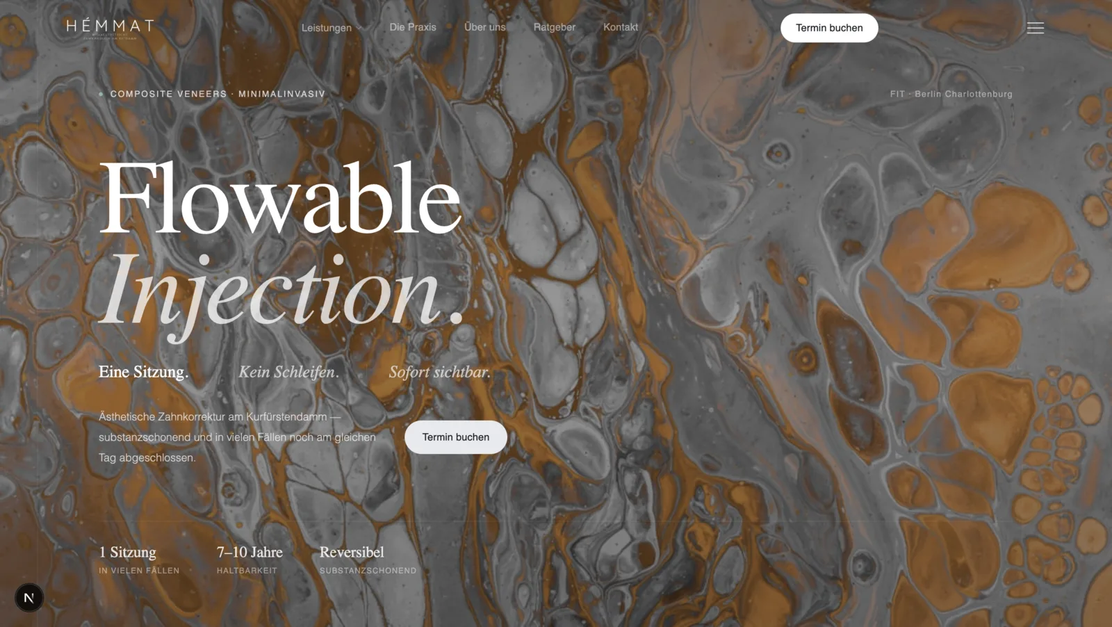 Premium dentistry landing screen with soft medical aesthetics