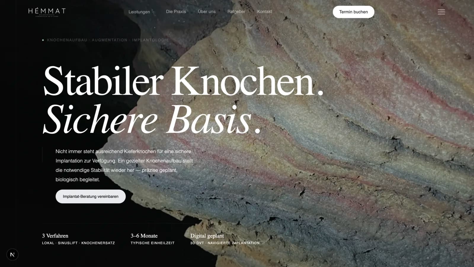 Dental website layout supporting scalable service expansion