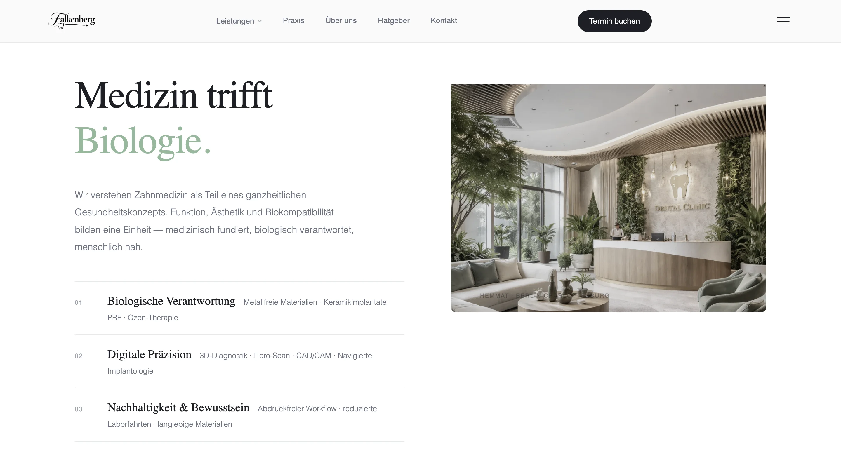 Bio-aesthetische Zahnmedizin Plattform-Konzept