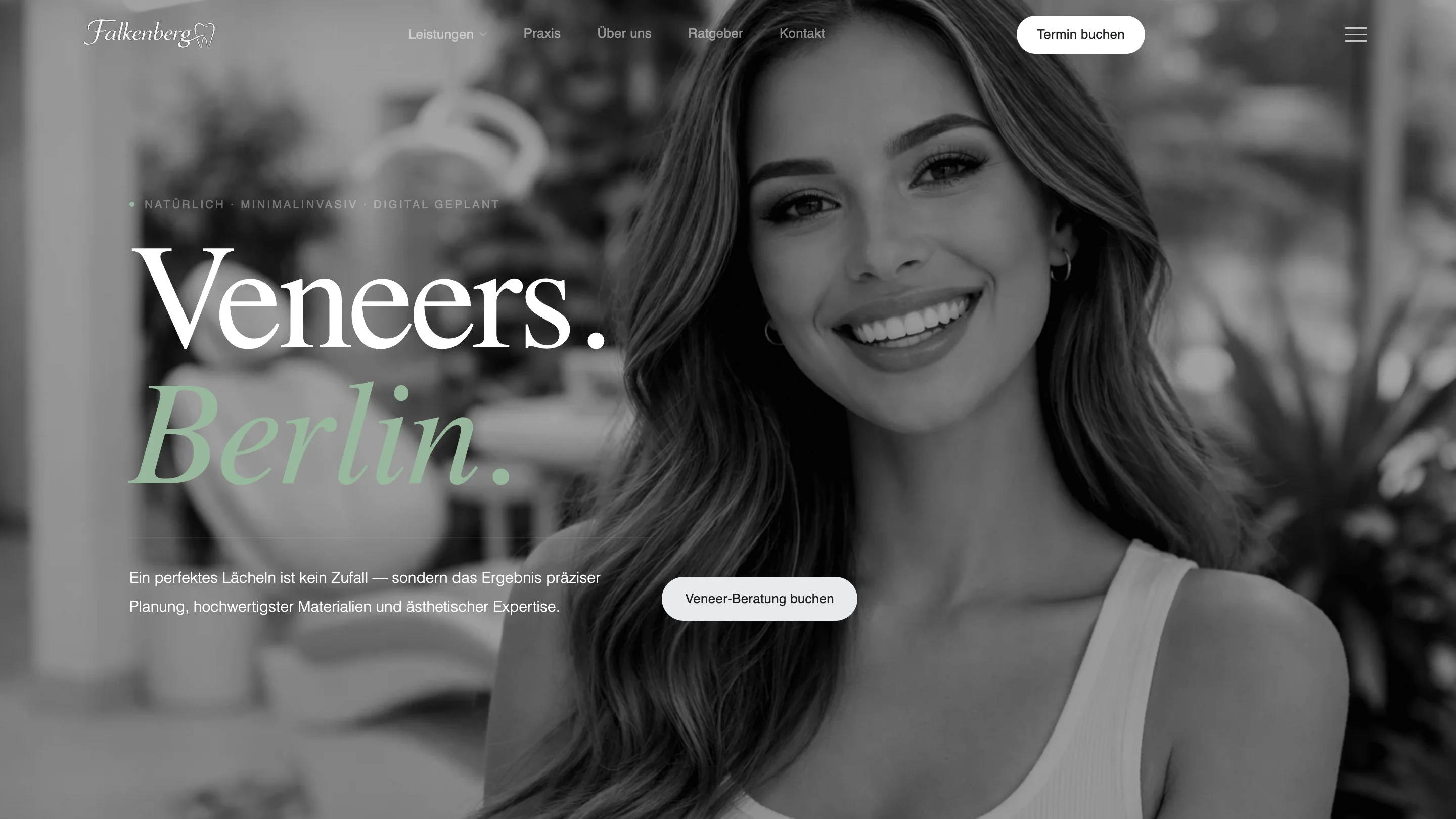 Behandlungsdetailseite mit Call-to-Action fuer Beratungstermine