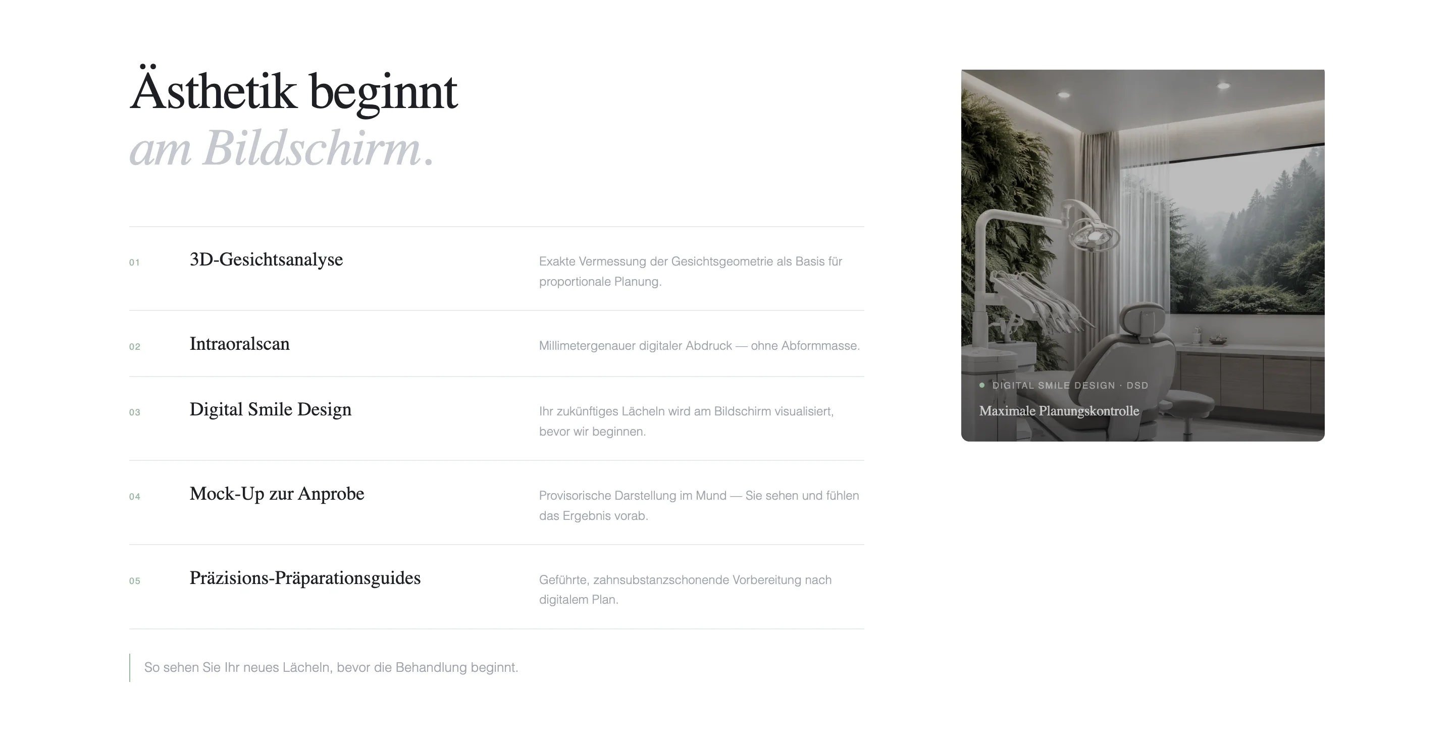 Bereich zur Glaubwuerdigkeit der Praxis mit vertrauensbildenden Inhalten