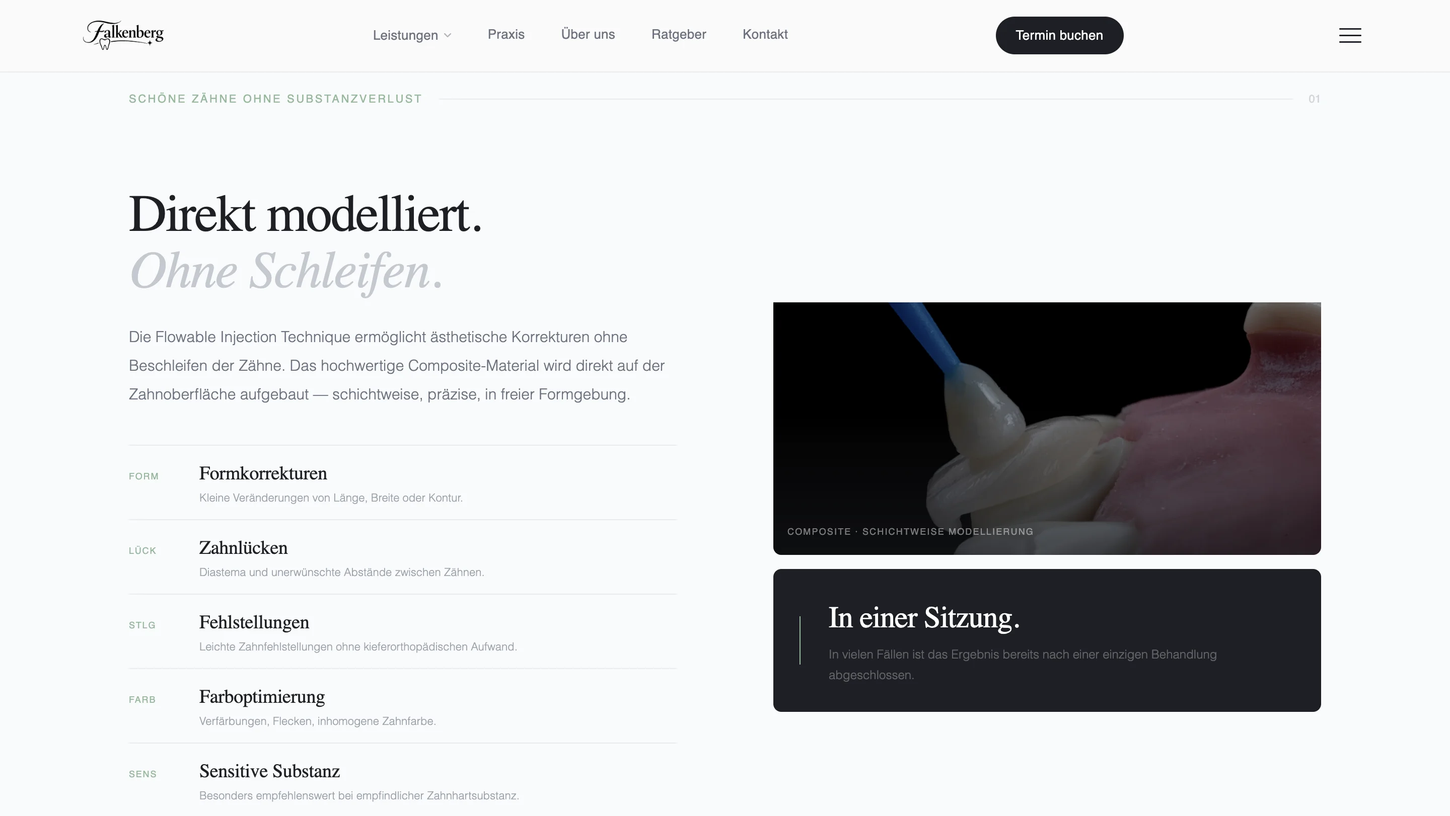 Behandlungsseiten-Bereich fuer Implantologie und Rehabilitation