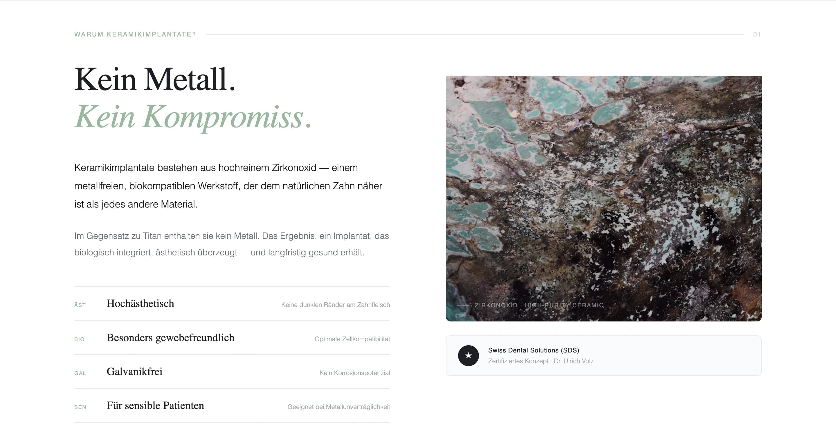 Premium-Praxisseite mit medizinischer Autoritaet und ruhigem Design