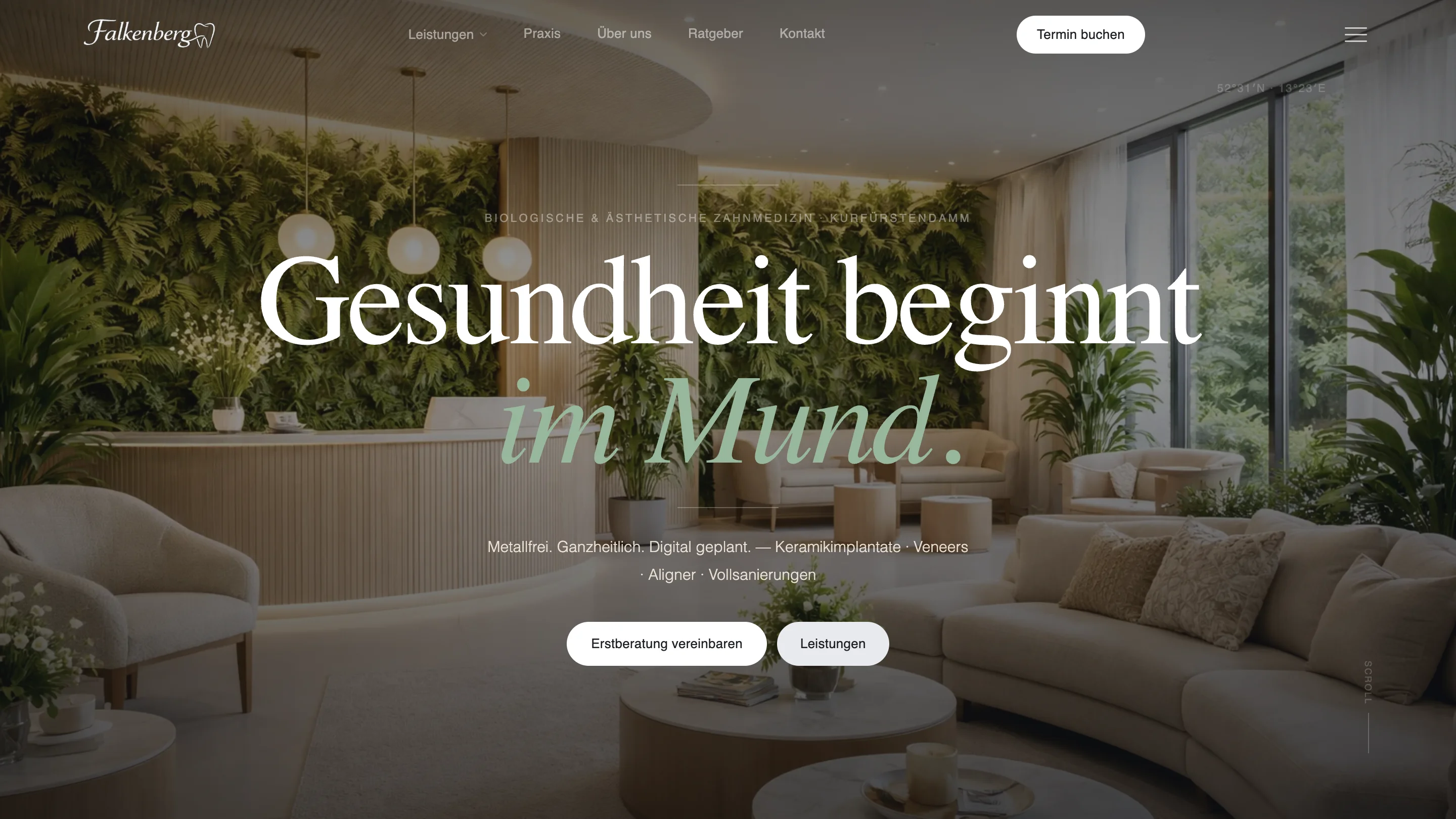 Bio-aesthetische Zahnmedizin Plattform-Konzept