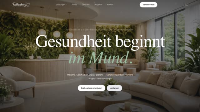 Bio-aesthetische Zahnmedizin Plattform-Konzept