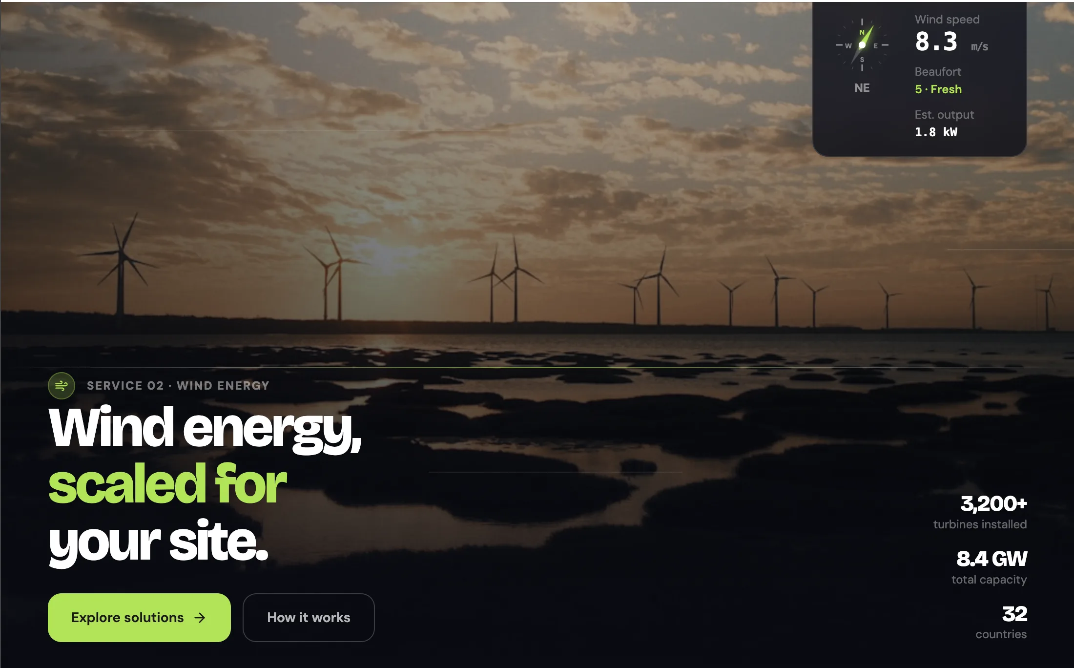 Renewable energy consulting page