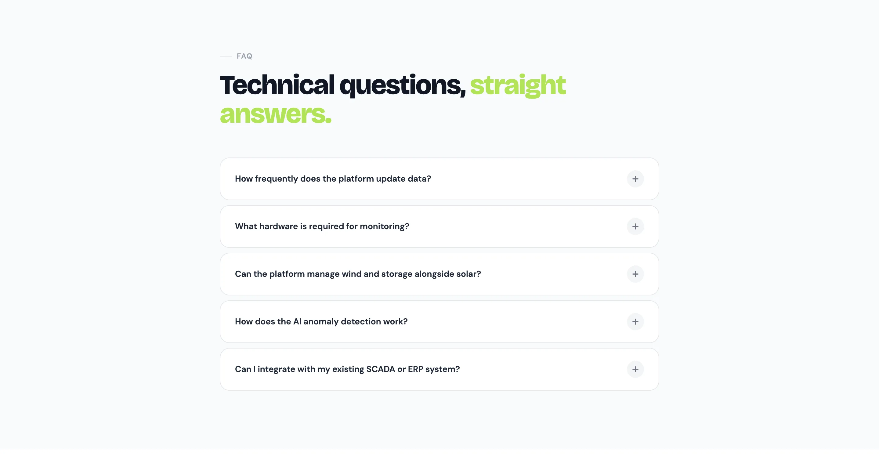 Renewable energy project listing interface