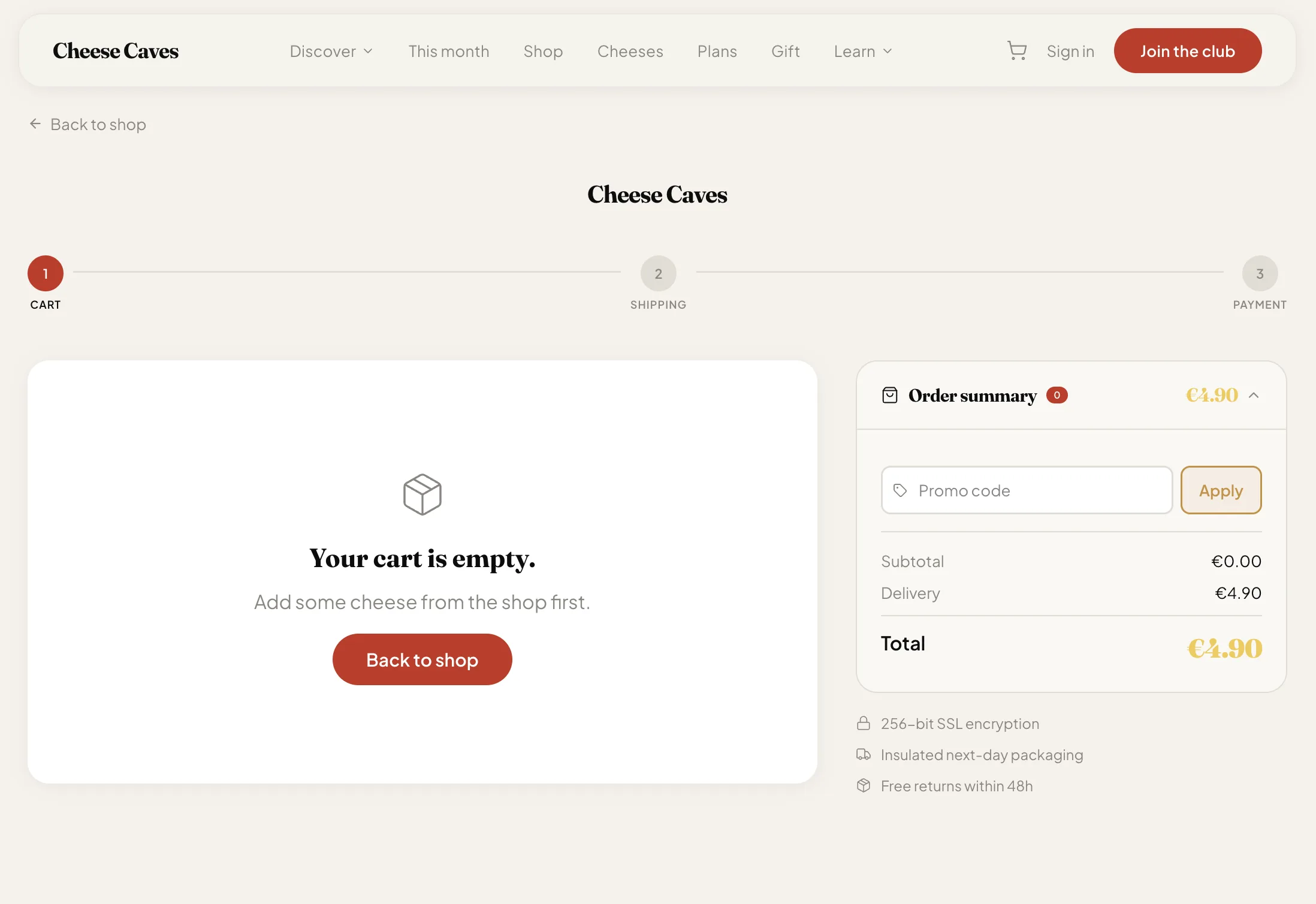 Cheese Caves lifestyle and gifting page