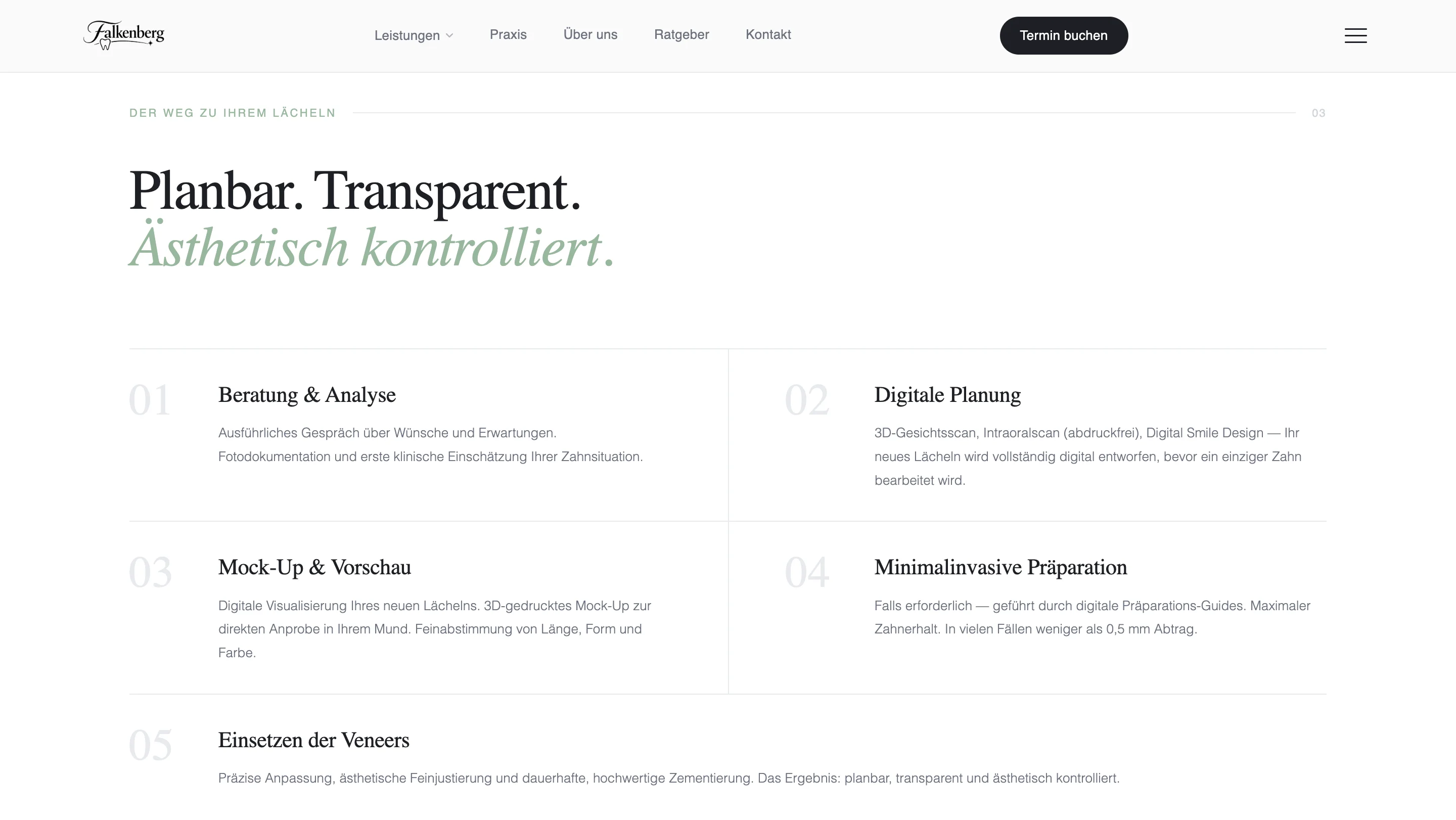 Illustrativer Website-Bereich zur Darstellung von Themenkategorien (Konzept)